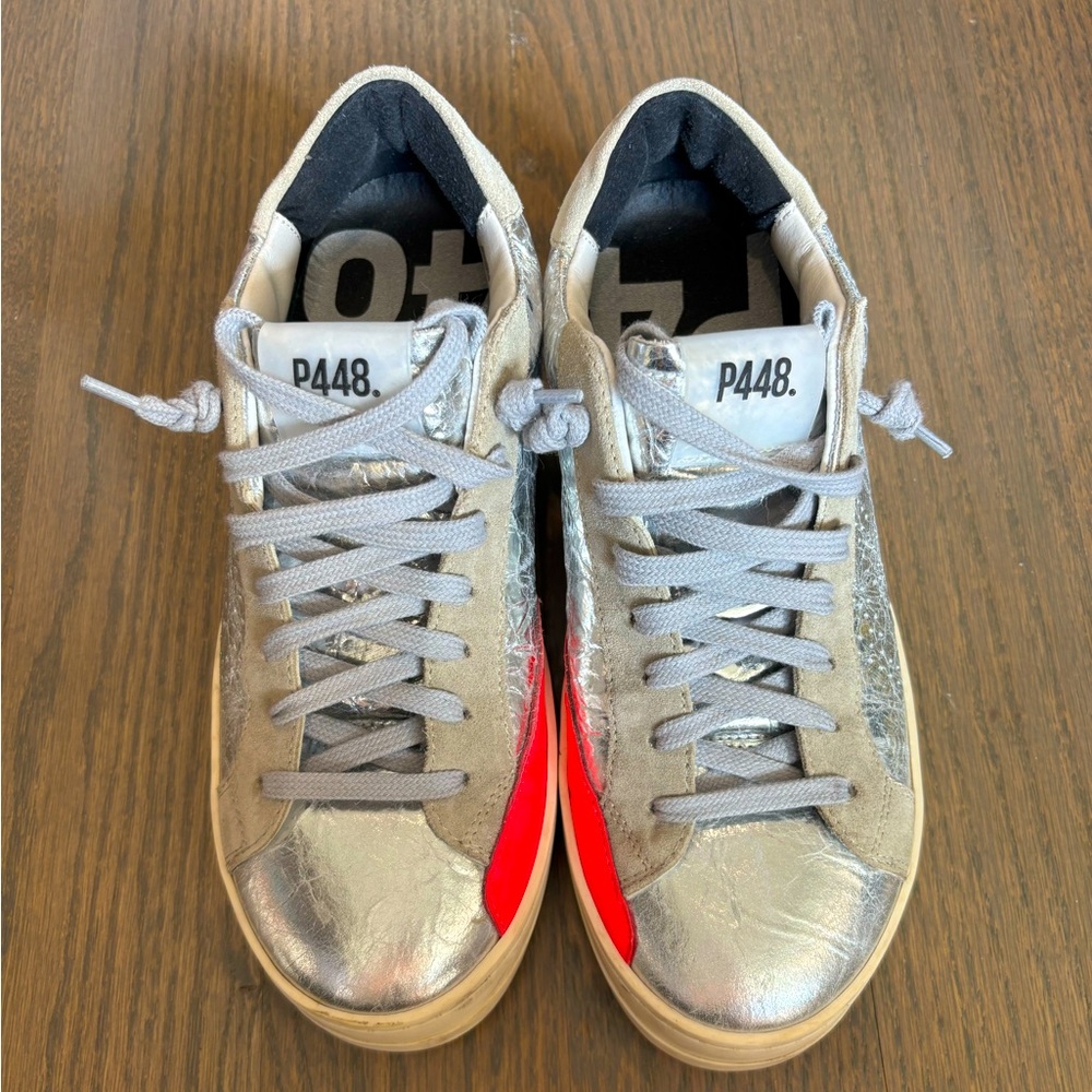 EUC P448 Silver John Sneaker